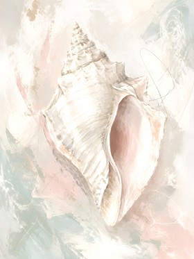 Elegantes Muschelmotiv als Leinwand oder Poster in Pastellfarben