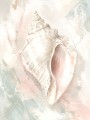 Elegantes Muschelmotiv als Leinwand oder Poster in Pastellfarben