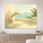 Mediterrane Küstenansicht als Leinwand oder Poster für helle Räume
