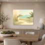 Mediterrane Küstenansicht als Leinwand oder Poster für helle Räume