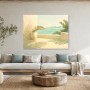 Mediterrane Küstenansicht als Leinwand oder Poster für helle Räume