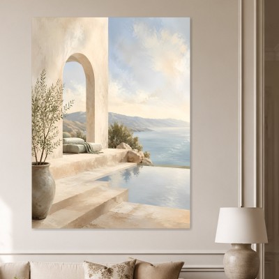 Mediterrane Ruhe am Meer als Wandbild oder Acrylbild
