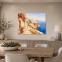 Santorini Küstenblick als Leinwand oder Poster mit mediterranem Flair