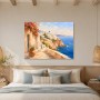 Santorini Küstenblick als Leinwand oder Poster mit mediterranem Flair