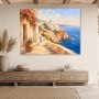 Santorini Küstenblick als Leinwand oder Poster mit mediterranem Flair