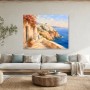 Santorini Küstenblick als Leinwand oder Poster mit mediterranem Flair