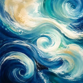 Abstraktes Wellenmotiv als Canvas Print oder Fine Art Print