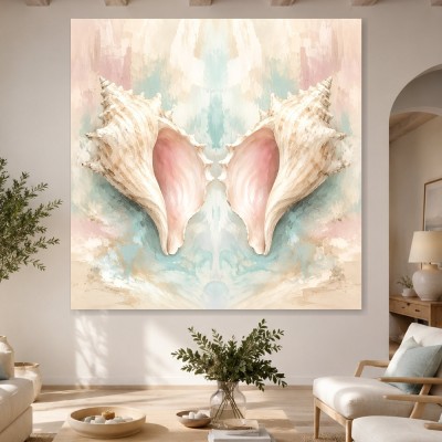 Muschelmotiv in Pastelltönen als Poster oder Leinwand
