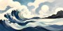 Wellenlandschaft als Leinwand oder Poster in beruhigendem Blau