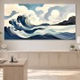 Wellenlandschaft als Leinwand oder Poster in beruhigendem Blau