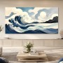 Wellenlandschaft als Leinwand oder Poster in beruhigendem Blau