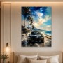 Sportwagen am Meer als Leinwand oder Acrylbild