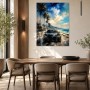 Sportwagen am Meer als Leinwand oder Acrylbild