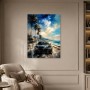 Sportwagen am Meer als Leinwand oder Acrylbild