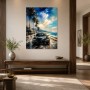 Sportwagen am Meer als Leinwand oder Acrylbild