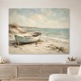 Küstenboot am Strand als Leinwand oder Poster