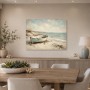 Küstenboot am Strand als Leinwand oder Poster