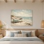 Küstenboot am Strand als Leinwand oder Poster