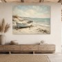 Küstenboot am Strand als Leinwand oder Poster
