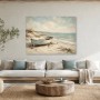 Küstenboot am Strand als Leinwand oder Poster
