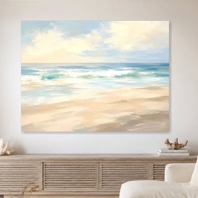 Pastellfarbene Küste als Leinwandbild oder Fine Art Print
