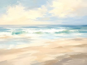 Pastellfarbene Küste als Leinwandbild oder Fine Art Print