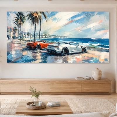 Sportliche Flitzer am Meer, Leinwand oder Acrylbild
