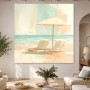 Strandruhe mit Sonnenschirm, Leinwand oder Poster