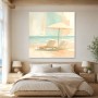 Strandruhe mit Sonnenschirm, Leinwand oder Poster