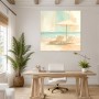 Strandruhe mit Sonnenschirm, Leinwand oder Poster