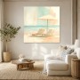 Strandruhe mit Sonnenschirm, Leinwand oder Poster