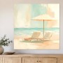 Strandruhe mit Sonnenschirm, Leinwand oder Poster