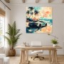 Sportwagen am Strand als Modernes Wandbild oder Fine Art Print