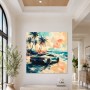 Sportwagen am Strand als Modernes Wandbild oder Fine Art Print