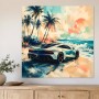 Sportwagen am Strand als Modernes Wandbild oder Fine Art Print