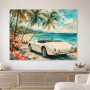 Klassisches Cabrio am Strand als Leinwandbild oder Poster