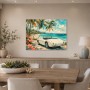 Klassisches Cabrio am Strand als Leinwandbild oder Poster