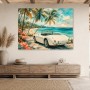 Klassisches Cabrio am Strand als Leinwandbild oder Poster
