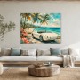Klassisches Cabrio am Strand als Leinwandbild oder Poster