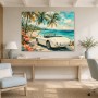 Klassisches Cabrio am Strand als Leinwandbild oder Poster