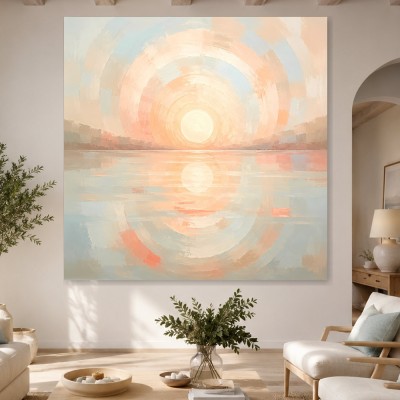 Sanfte Sonnenreflexion als Wandbild oder Acrylbild in Pastellfarben