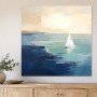 Maritimes Wandbild oder Leinwandbild mit Segelboot in ruhiger Küstenfarbe