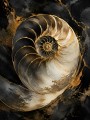 Abstraktes Wandbild oder Acrylbild mit goldener Spirale