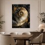 Abstraktes Wandbild oder Acrylbild mit goldener Spirale