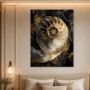 Abstraktes Wandbild oder Acrylbild mit goldener Spirale