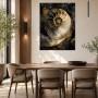 Abstraktes Wandbild oder Acrylbild mit goldener Spirale