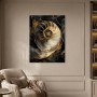 Abstraktes Wandbild oder Acrylbild mit goldener Spirale