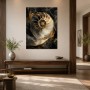 Abstraktes Wandbild oder Acrylbild mit goldener Spirale