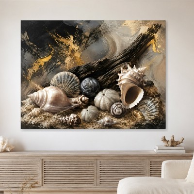 Maritime Stillleben als Kunstwerk oder Kunstdruck mit Muscheln