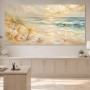Strandruhe als Leinwand oder Poster in sanften Goldtönen